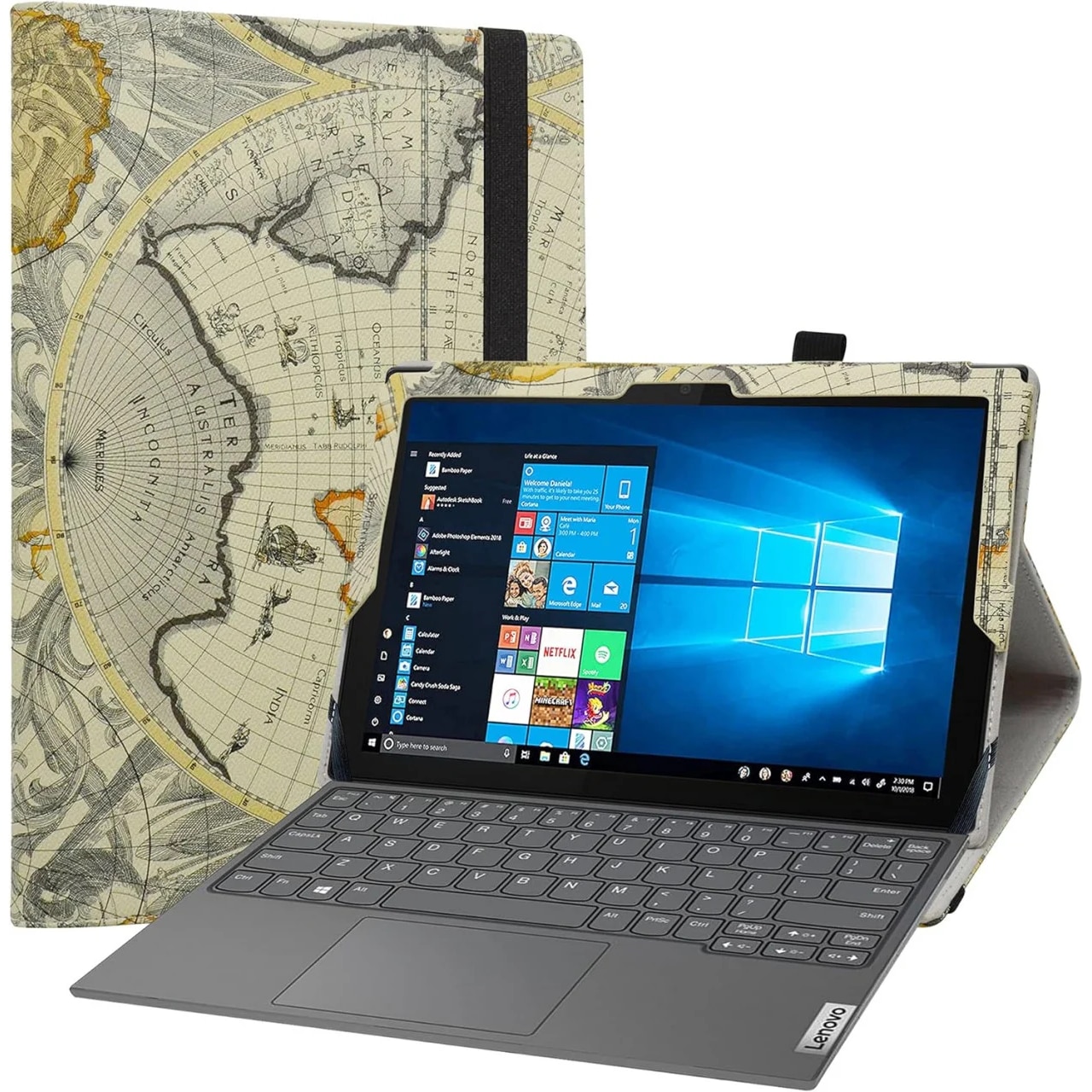 Husa de protectie pentru Lenovo IdeaPad Duet 3i Labanem, piele PU/microfibra, multicolor, 10, 3 inchi