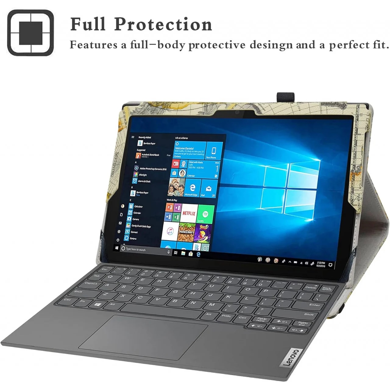 Husa de protectie pentru Lenovo IdeaPad Duet 3i Labanem, piele PU/microfibra, multicolor, 10, 3 inchi
