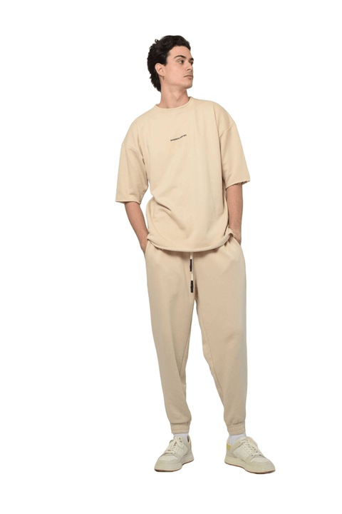 Pantaloni din bumbac bej barbati, mysimplicated, Bumbac, Bej, Bej