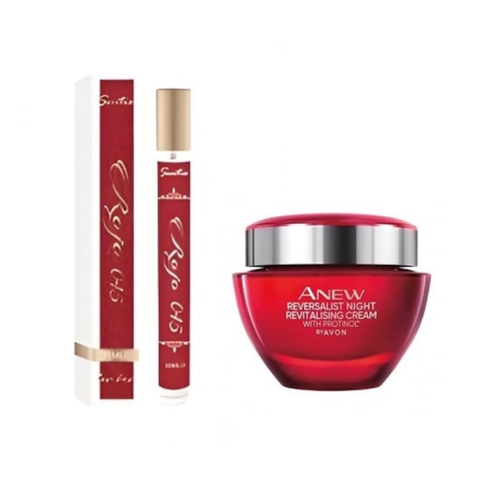 Комплект дамски парфюм Sentio Rojo 045 35 мл и хидратиращ крем за лице, нощен Anew 50 мл, от 35г.