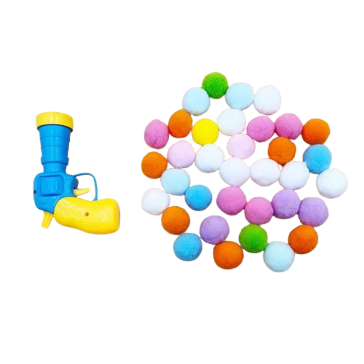 Lansator de mingi pentru pisici cu 50 de bile, Plastic, Multicolor