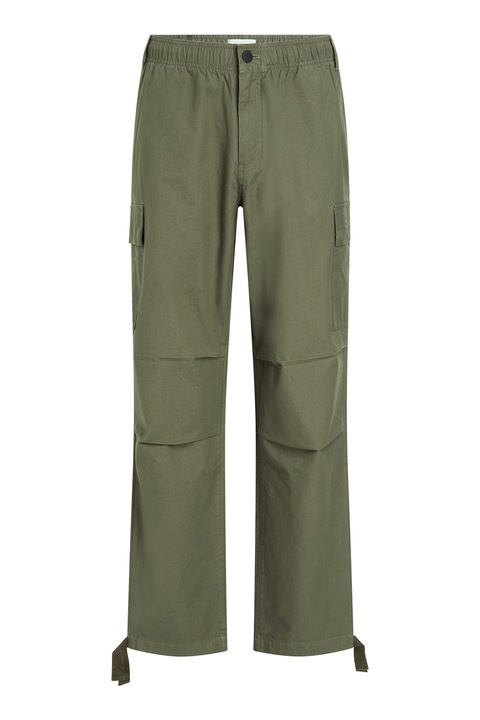 CALVIN KLEIN JEANS, Pantaloni cargo din bumbac, Verde feriga, L