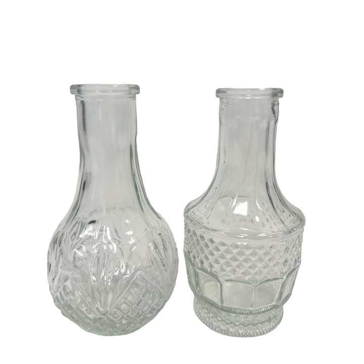 Set 2 vaze decorative, KLEINES, Sticla, Transparent