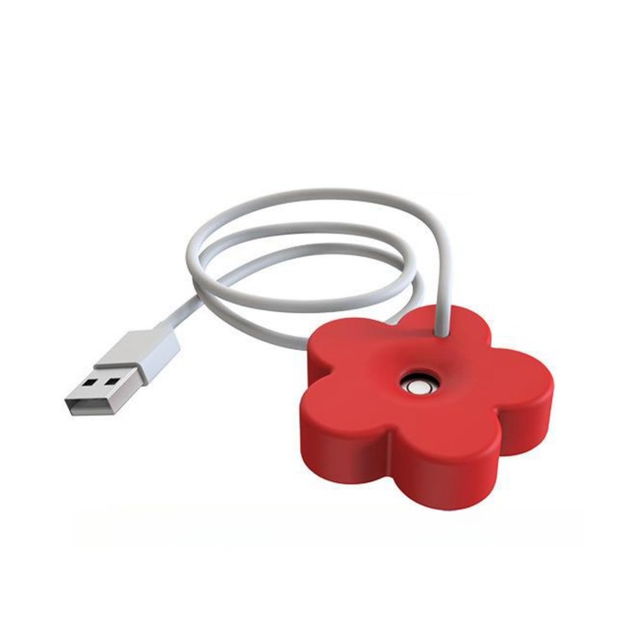 Mini umidificator de aer, USB, Alb/Rosu