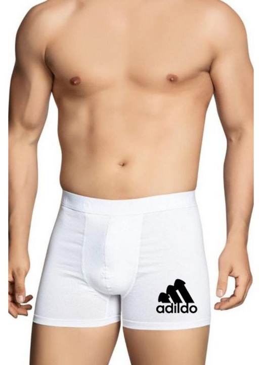 Férfi boxerek, ADILDO által kézzel szabott, Valentin-napi pár, pamut/lycra, fehér