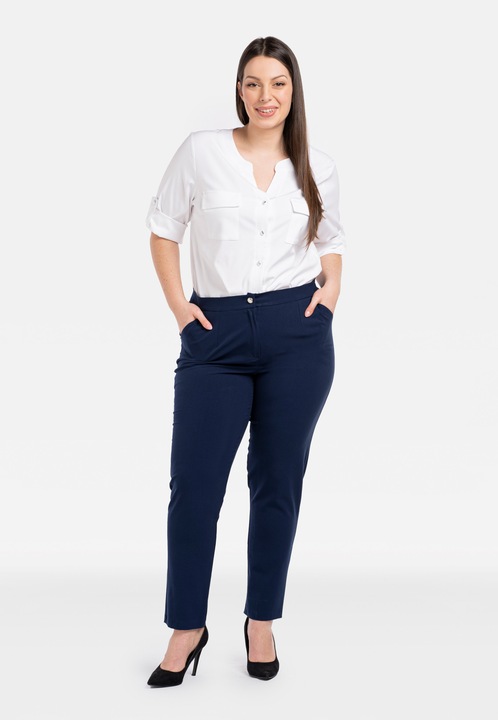 Pantaloni lolka eleganti albastru, Bleumarin