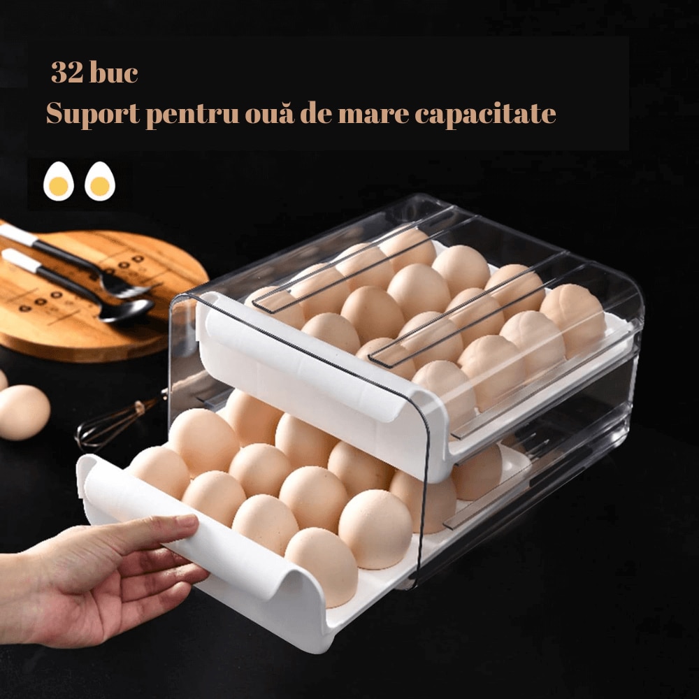 Salestore.ro® кутия за съхранение на яйца с 2 нива, пластмаса ...