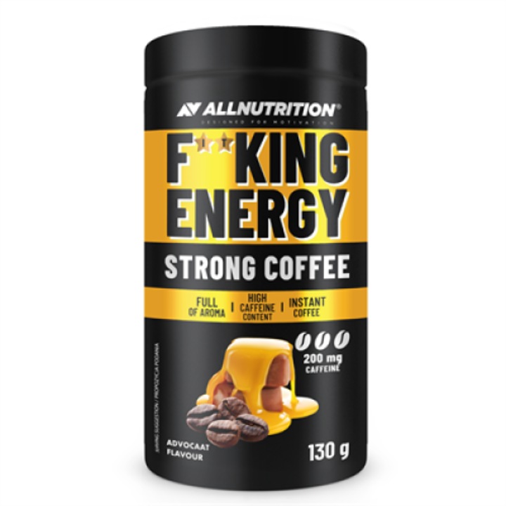 Cafea instant aromata, Allnutrition Fitking Energy Coffee, aroma advocat, 130g, foarte puternica, 200mg cofeina per portie