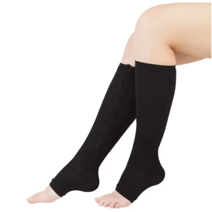 Zip Sox zokni cipzárral a keringés serkentésére, fekete
