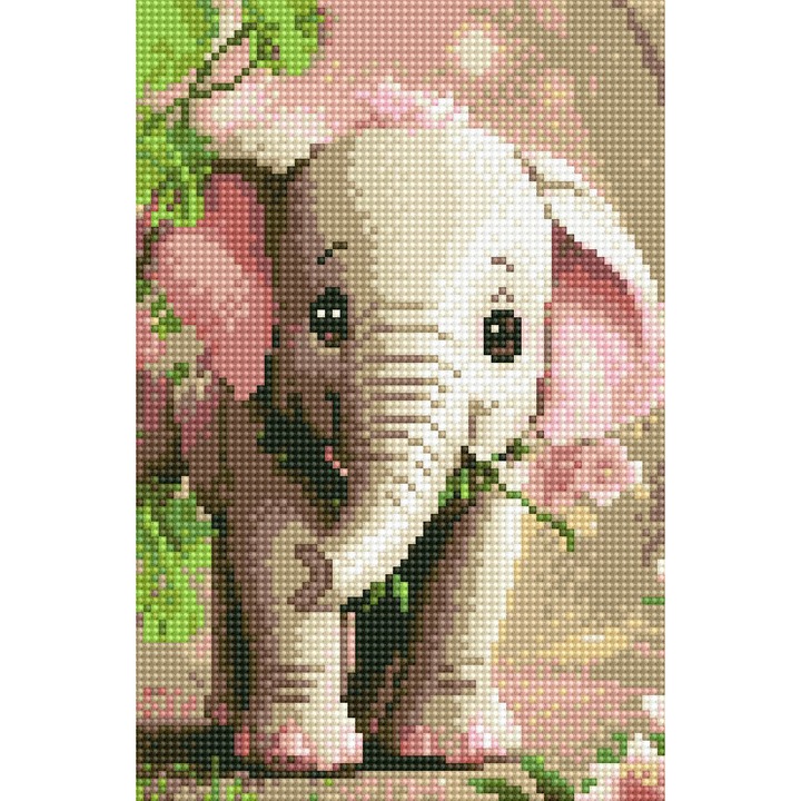 5D комплект за диамантена бродерия с мозайка в рамка 20x30 см слонче за деца Oh Art