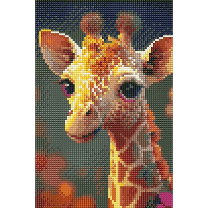 5D Комплект за диамантена бродерия с мозайка в рамка 20x30cm Малък жираф за деца Oh Art