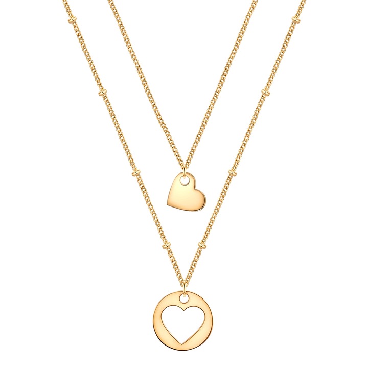 Eastside, Set de coliere placate cu aur de 14K - 2 piese, Auriu