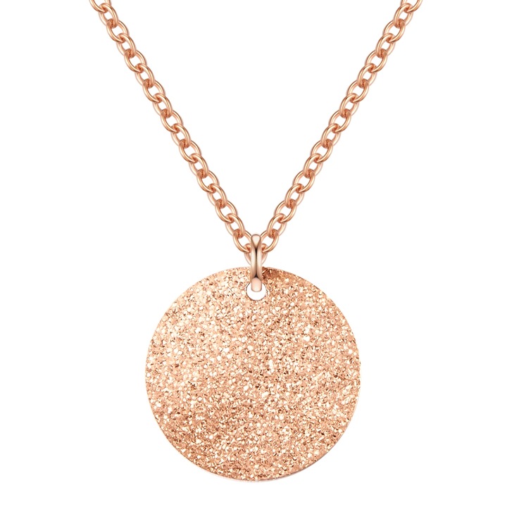 Eastside, Colier placat cu aur de 14K si cu detaliu stralucitor, Auriu rose