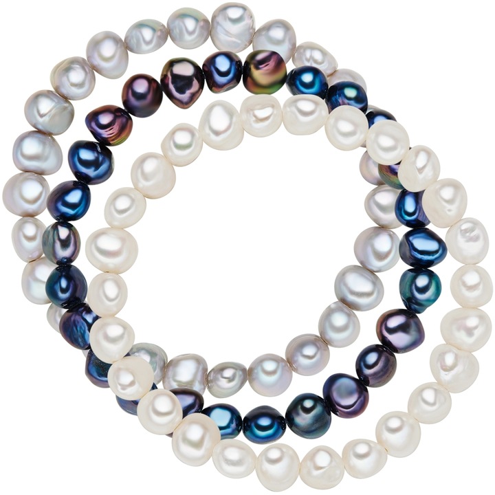 Valero Pearls, Set de bratari cu perle de apa dulce - 3 piese, Multicolor