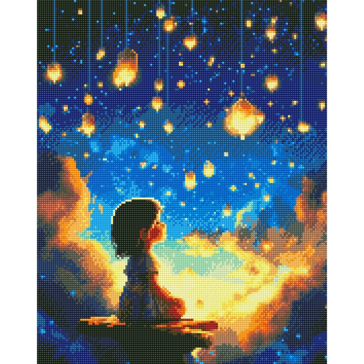 Set goblen cu diamante, cu sasiu, Vis de copil, 40x50 cm