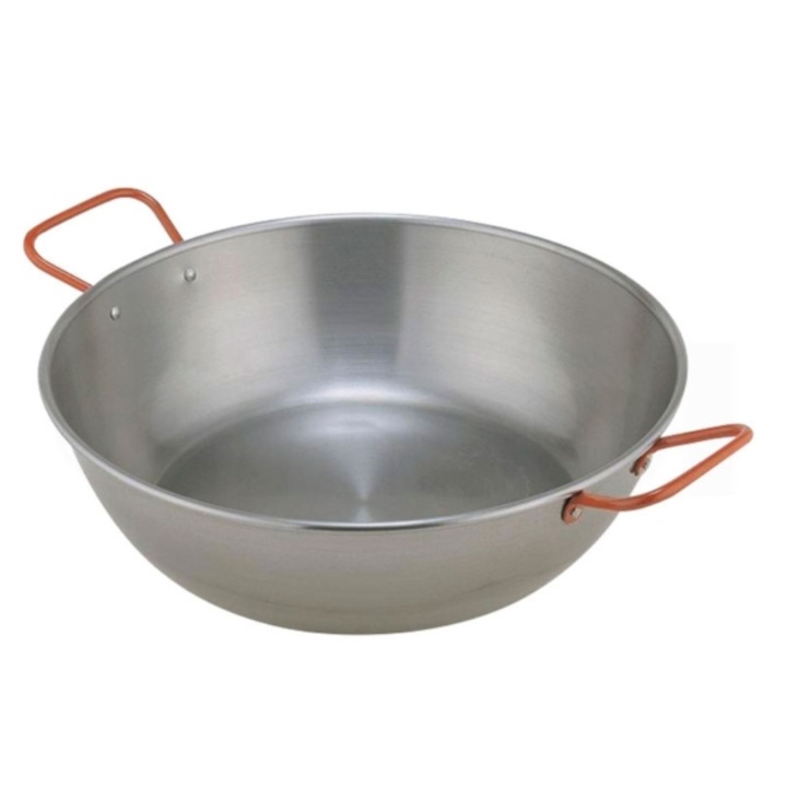 Polírozott acél paella tepsi 24 cm
