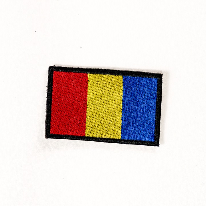 Petic brodat Brodcraft - Steag Romania margine neagra, 8x5 cm