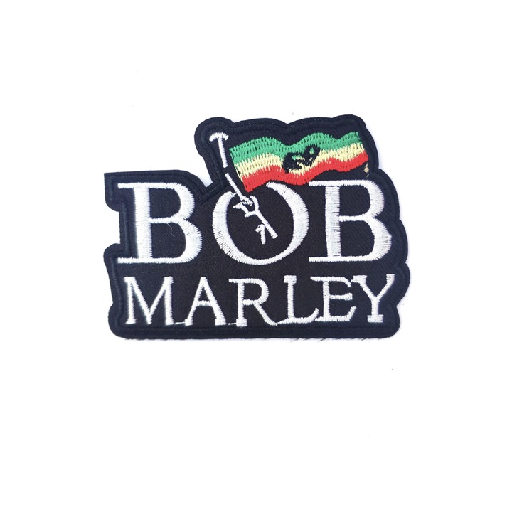 Petic textil Bob Marley, Multicolor, 8, 9 cm x 6, 4 cm, INOVATIX