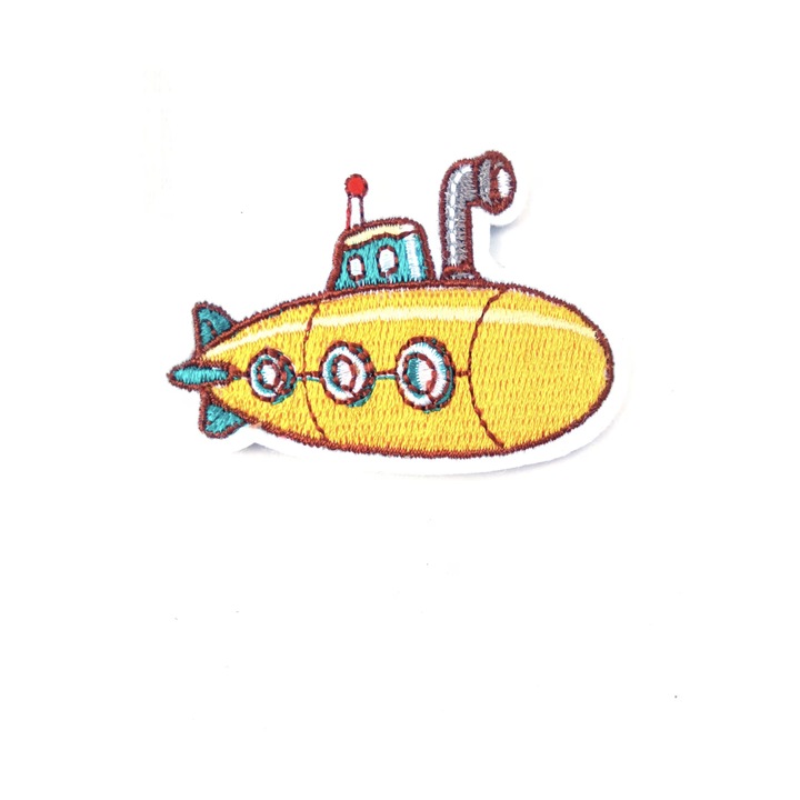 Petic textil Submarin, Multicolor, 6, 5 cm x 4, 7 cm, INOVATIX