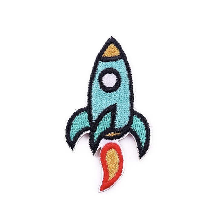 Petic textil Racheta, Multicolor, 6, 1 cm x 3, 3 cm, INOVATIX