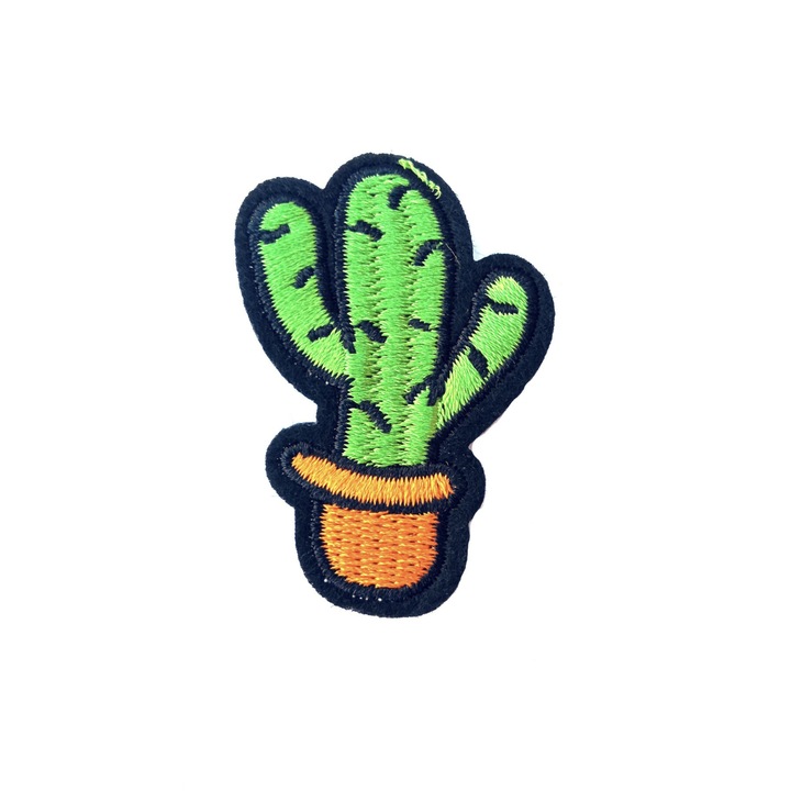Petic textil Cactus, Multicolor, 5 cm x 3, 2 cm, INOVATIX