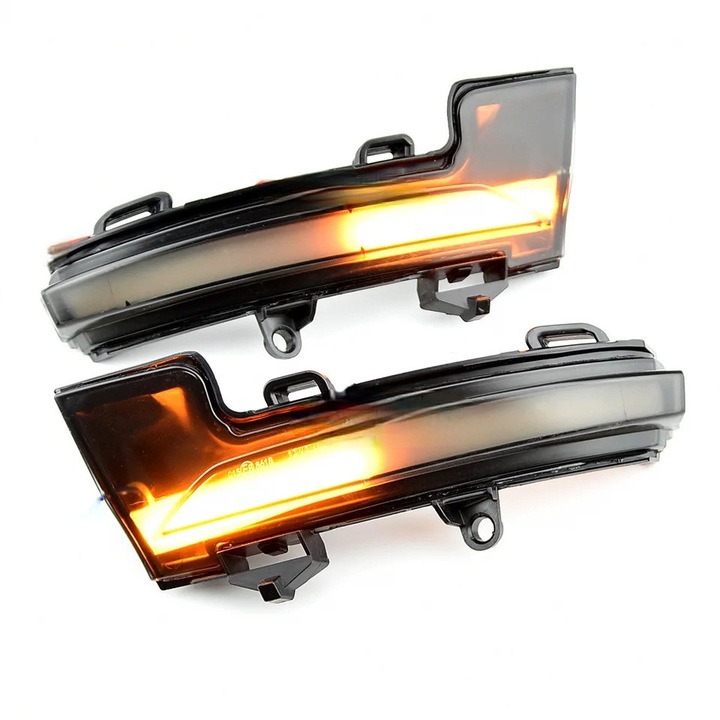 Set 2 bucati semnalizari led dinamice secventiale SKODA Octavia MK3, VOLKSWAGEN T-Roc, VOLKSWAGEN T-Cross, Fumuriu, Culoare Calben, Instalare Plug & Play