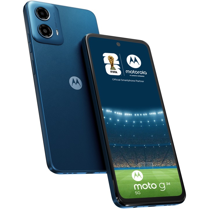 Смартфон Motorola Moto g34, Dual SIM, 128GB, 8GB RAM, 5G, Ocean Green