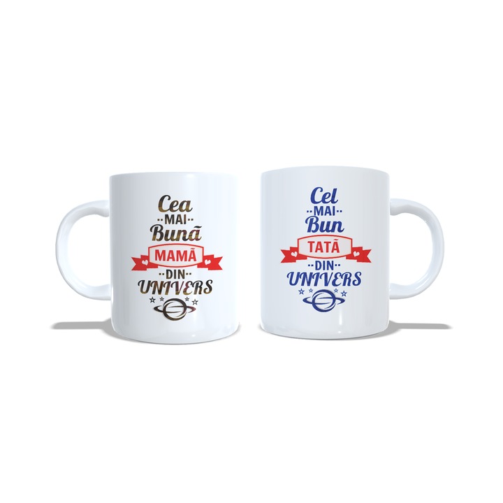 Set 2 Cani Cea mai Buna Mama si Cel mai Bun Tata din Univers, 330 ml