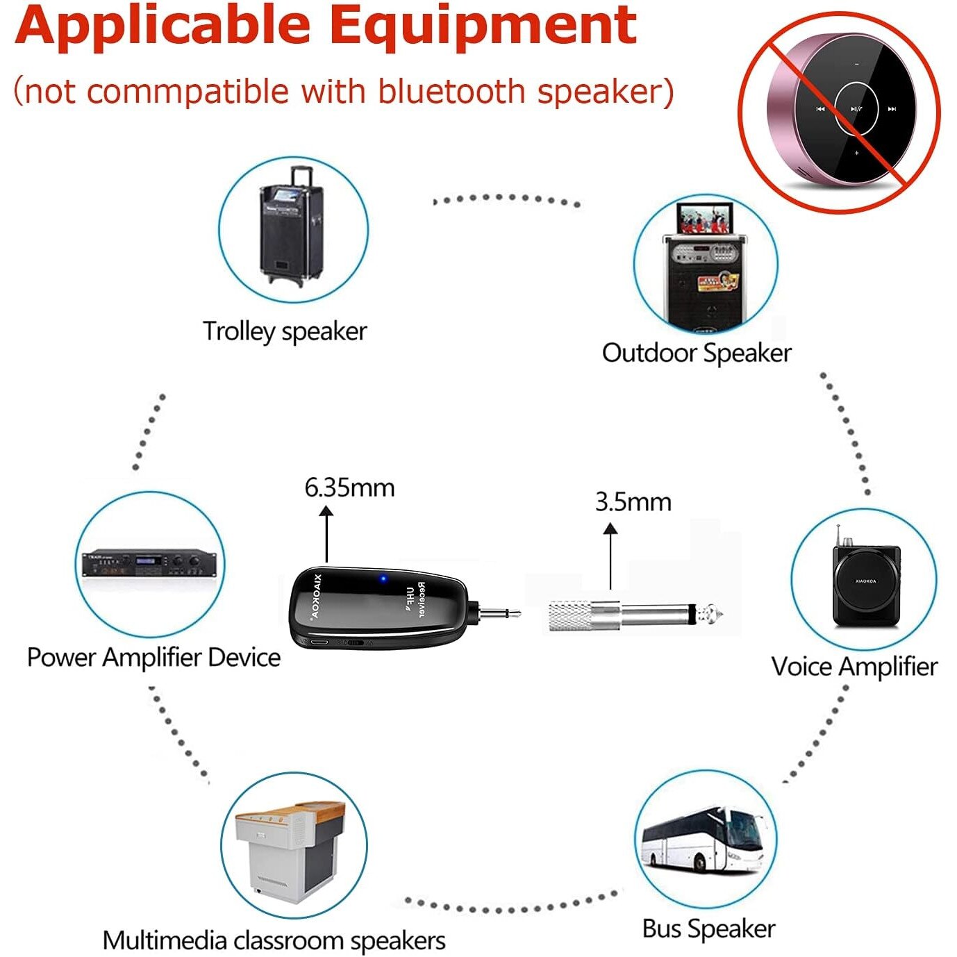 Безжичен микрофон Xiaokoa N90 за музикални инструменти, UHF, черен ...