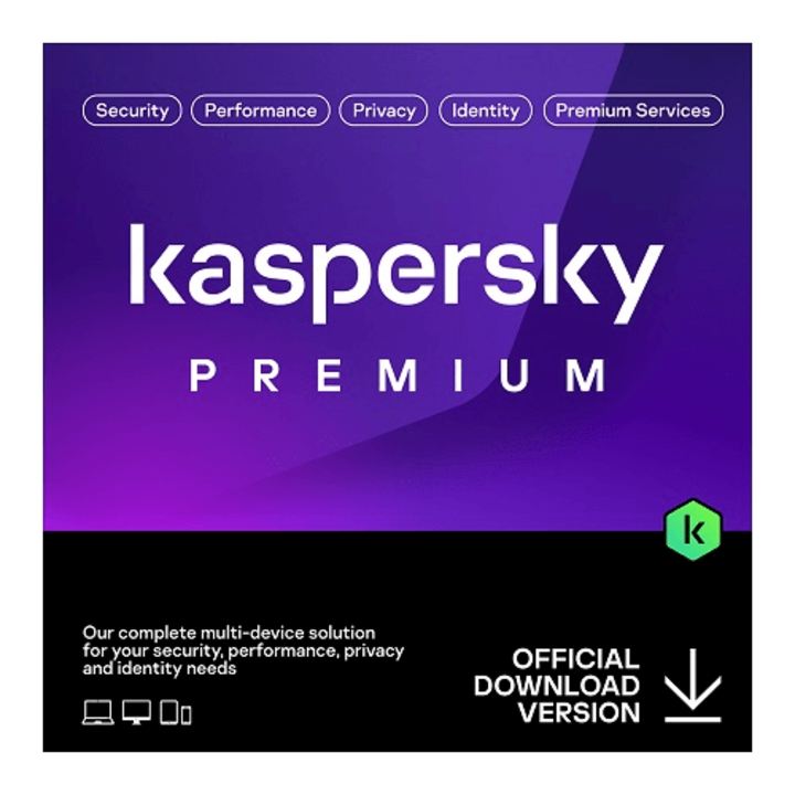 Víruskereső, Kaspersky Premium + Ügyfélszolgálat, 3 eszköz, érvényesség 1 év