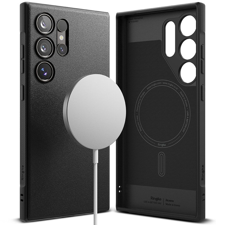 A tok kompatibilis a Samsung Galaxy S24 Ultra készülékkel, ütésálló, S624, műanyag, koromsötét