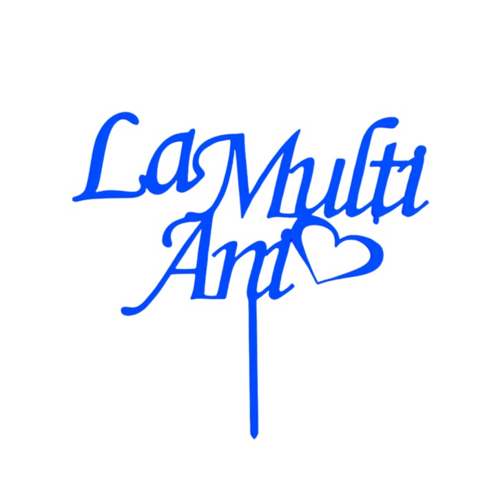 Топер за торта, "HAPPY BIRTHDAY", рожден ден, 14 х 15, 5 см син