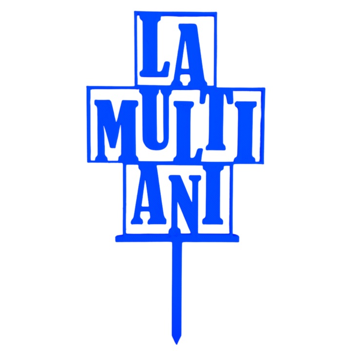 Топер за торта, "HAPPY BIRTHDAY", рожден ден, 17,9 х 9,5 см син