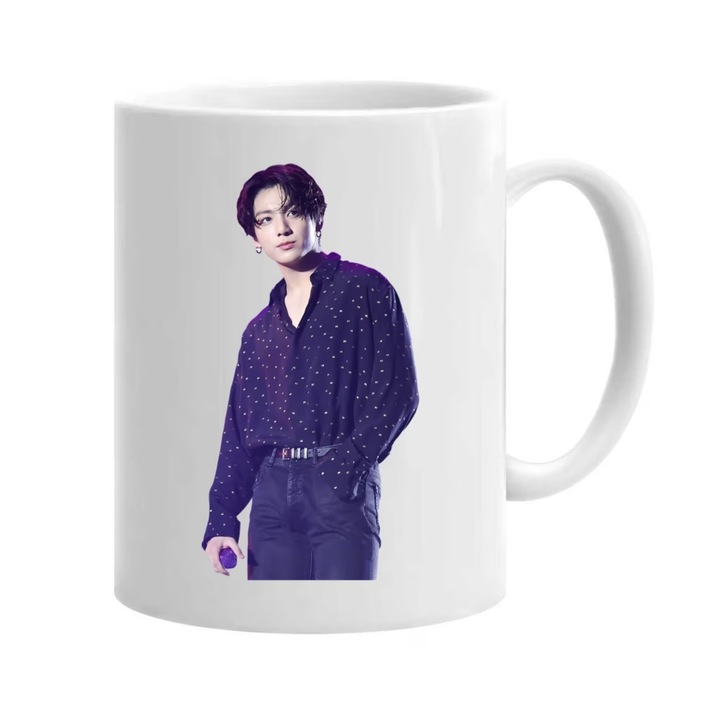 Kpop bts jungkook személyre szabott bögre, kerámia, INOVATIX, 330 ml