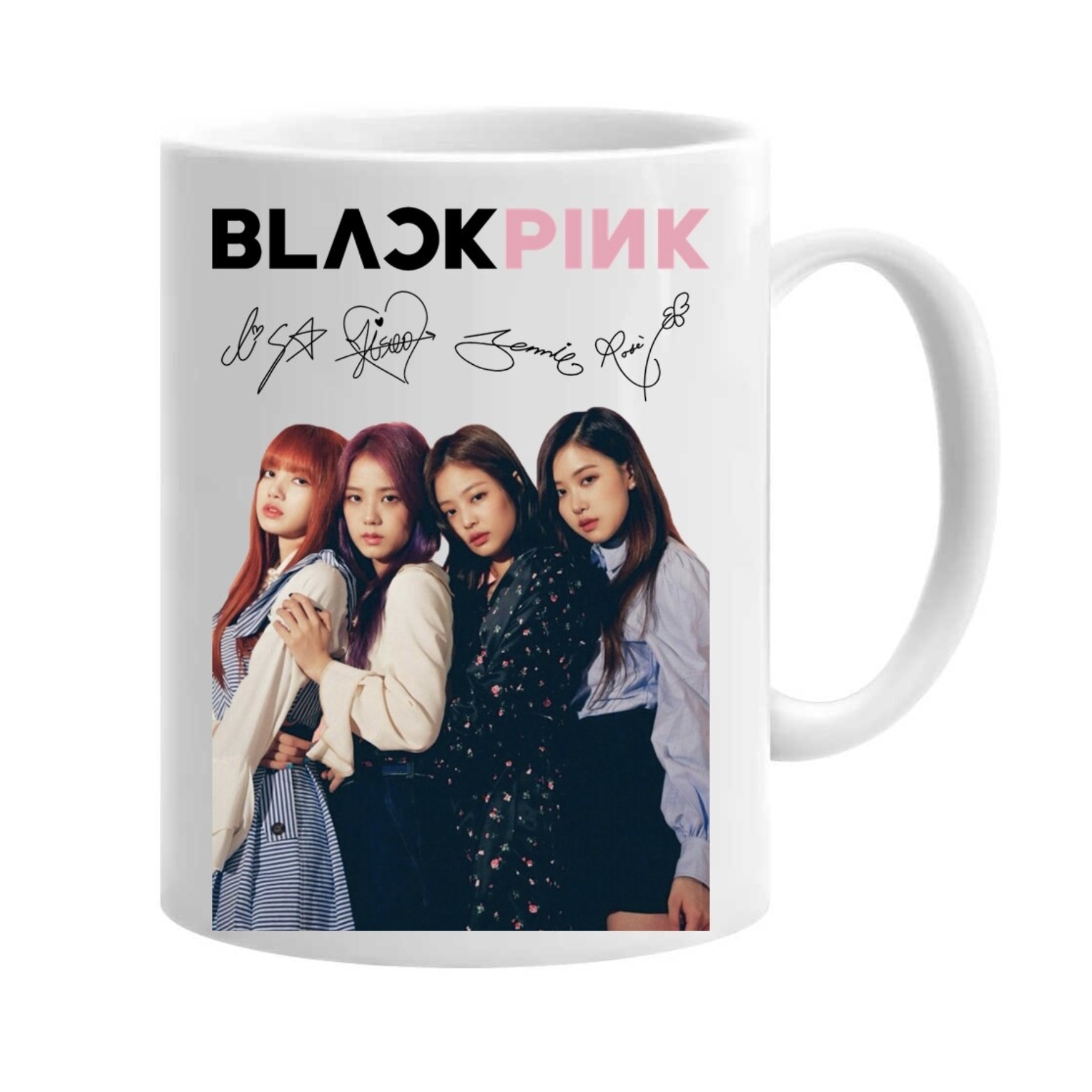 Персонализирана чаша blackpink kpop signatures, Ceramic, INOVATIX, 330 ...