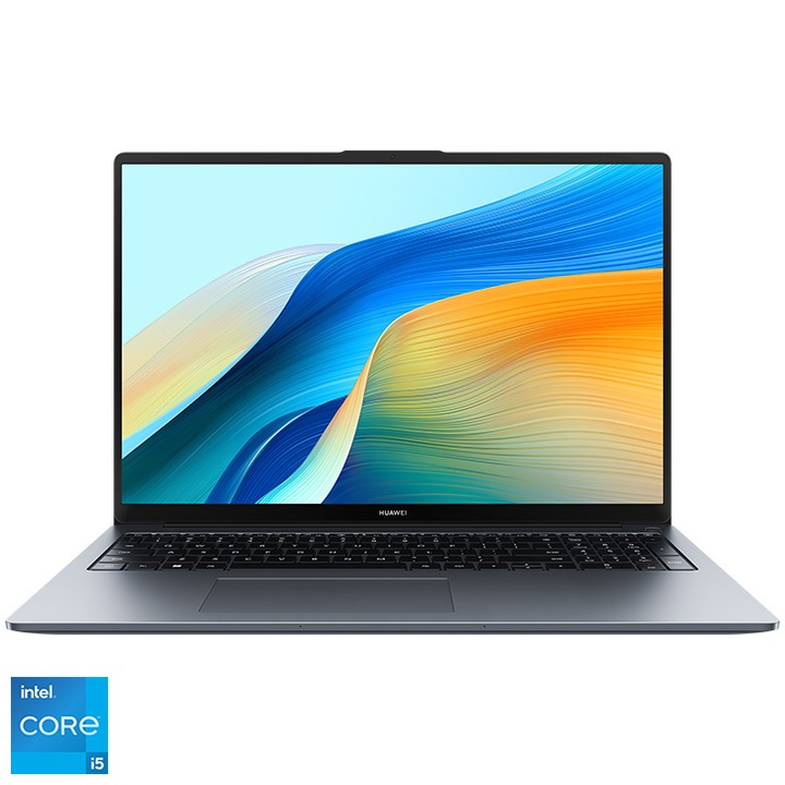 Huawei MateBook D16 16" WUXGA laptop, Intel ® Core™ i5-12450H, 16GB, 512GB SSD, Intel® UHD Graphics, NoOS, Nemzetközi angol billentyűzet, Szürke