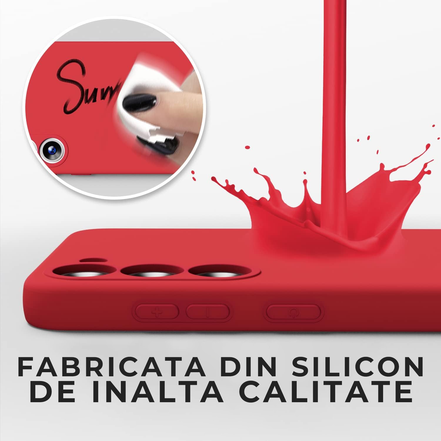 Husa pentru Samsung Galaxy S24 Plus Premium Silicon Daden®, Protectie Camera, Antisoc, Calitate Premium, Rosu