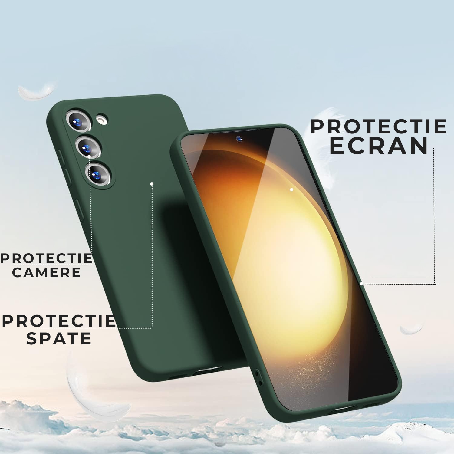 Husa pentru Samsung Galaxy S24 Premium Silicon Daden®, Protectie Camera, Antisoc, Calitate Premium, Verde Inchis