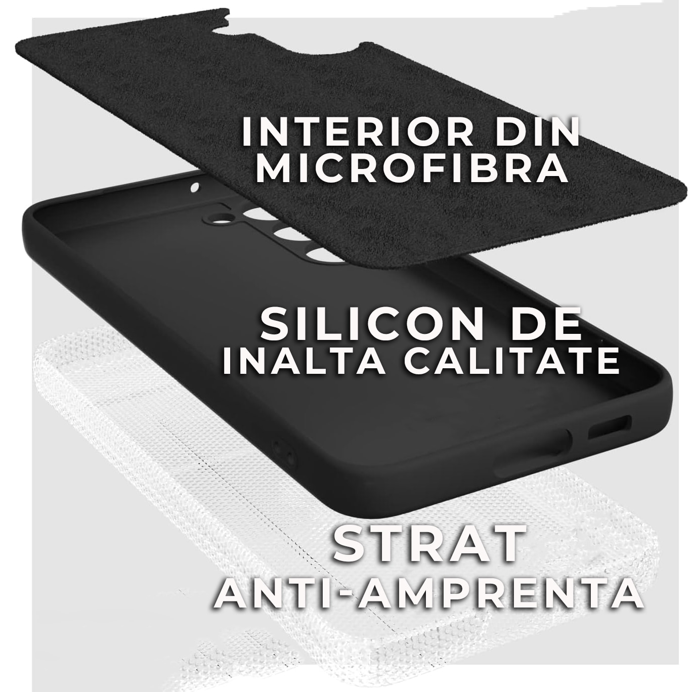 Husa pentru Samsung Galaxy S24 Plus Premium Silicon Daden®, Protectie Camera, Antisoc, Calitate Premium, Negru