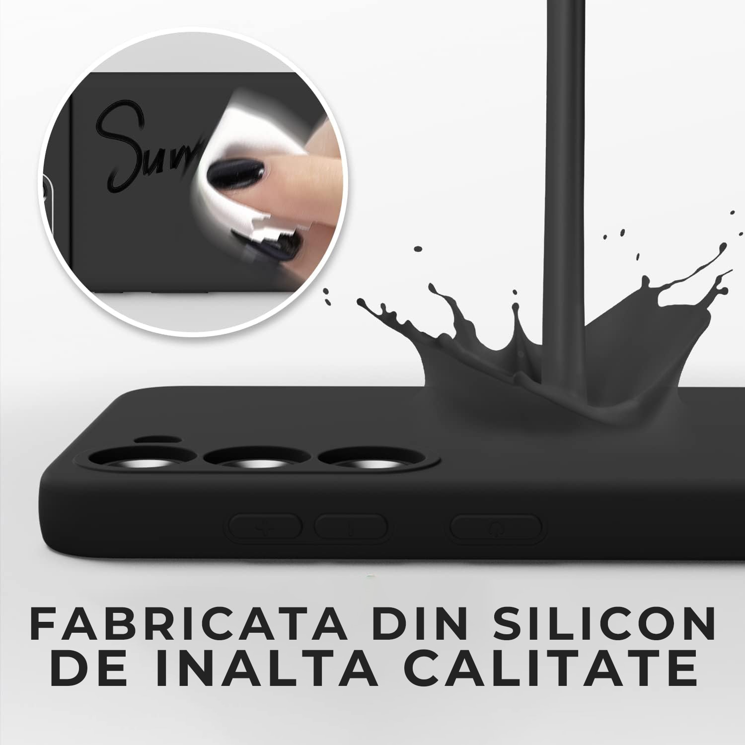 Husa pentru Samsung Galaxy S24 Plus Premium Silicon Daden®, Protectie Camera, Antisoc, Calitate Premium, Negru