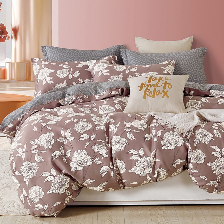 Комплект 4 спално бельо, Beauty Home, Anderson, 230x260, Памук, Многоцветен