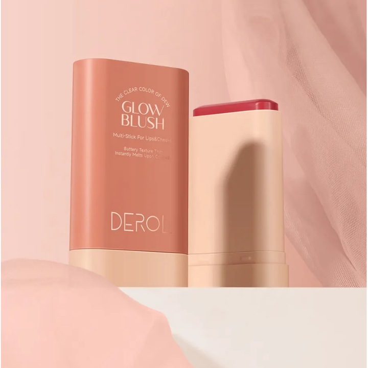 Krémes pirosító arcra és ajakra DEROL Glow Blush, narancs