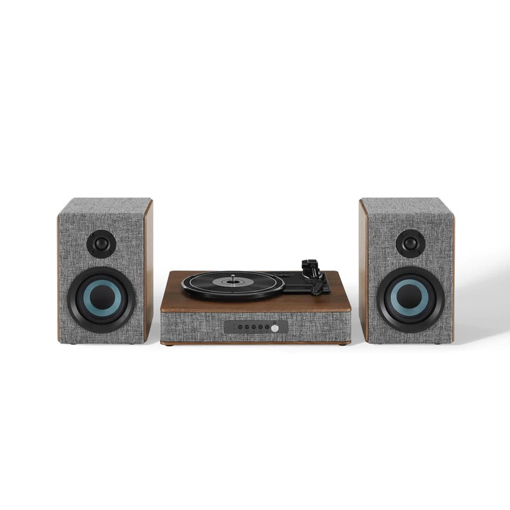 Грамофон, Bluetooth и комплект високоговорители, Crosley Aria Shelf System - Grey CR7020A-GY4