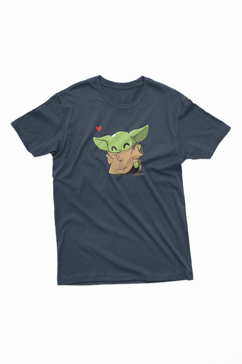 Tricou barbati, Cute Baby Yoda, Navi Blue, Albastru inchis