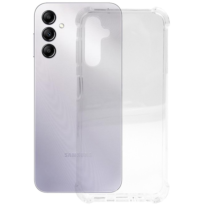 SILKASE AntiShock tok Samsung Galaxy A15/A15 5G-hez, kamera védelem, átlátszó szilikon