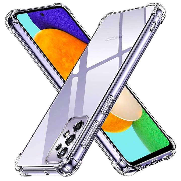 Калъф за Samsung Galaxy A52 4G / A52 5G / A52s 5G, Techsuit Удароустойчив прозрачен силикон, прозрачен