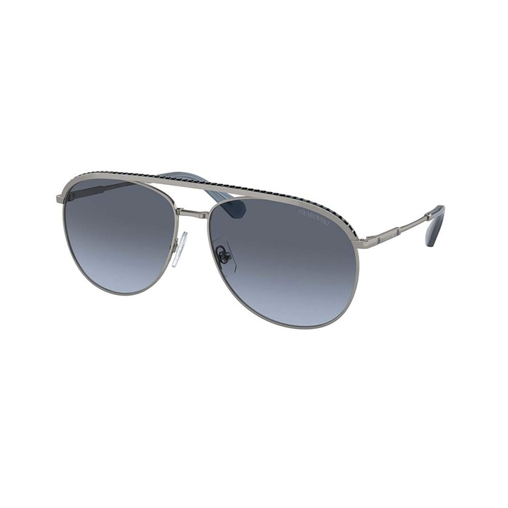 Női napszemüveg Swarovski 7005, gunmetal szürke, 61x15x135, strassz kristályokkal