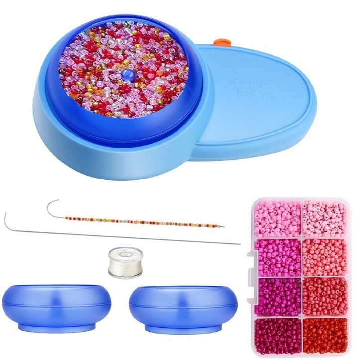 Set electric de realizare margele, Senmase, 6×18×12cm, Albastru