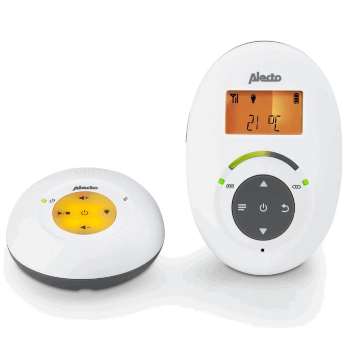 Full Eco DECT детски монитор с дисплей, Alecto DBX-125, бял/антрацит