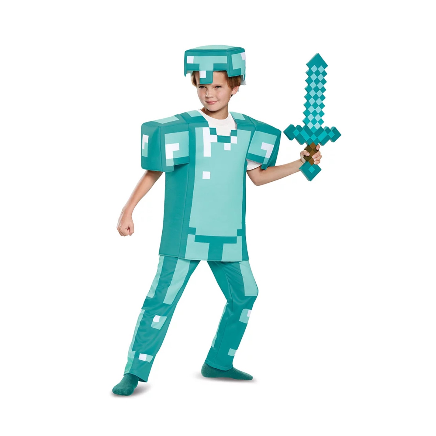 Costum Minecraft pentru copii, Armura de Diamond, Tesatura fina, 130, 5 ...